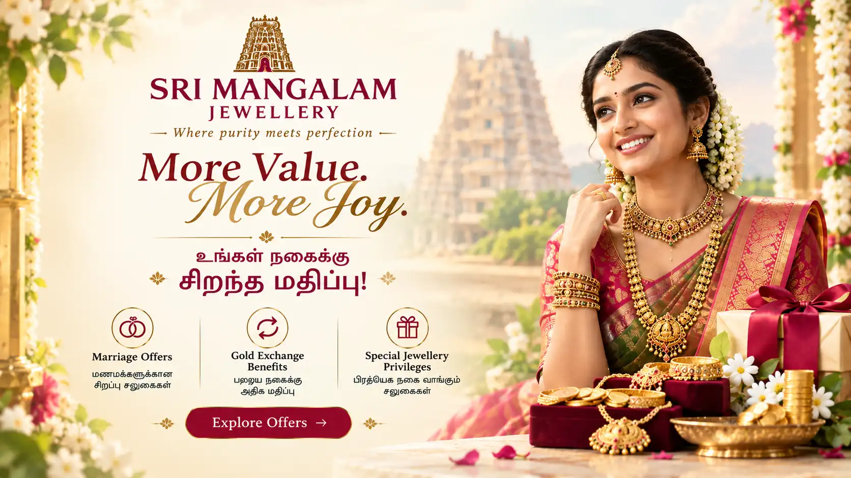 Special gold and silver jewellery offers at Sri Mangalam Jewellery, Tiruchengode