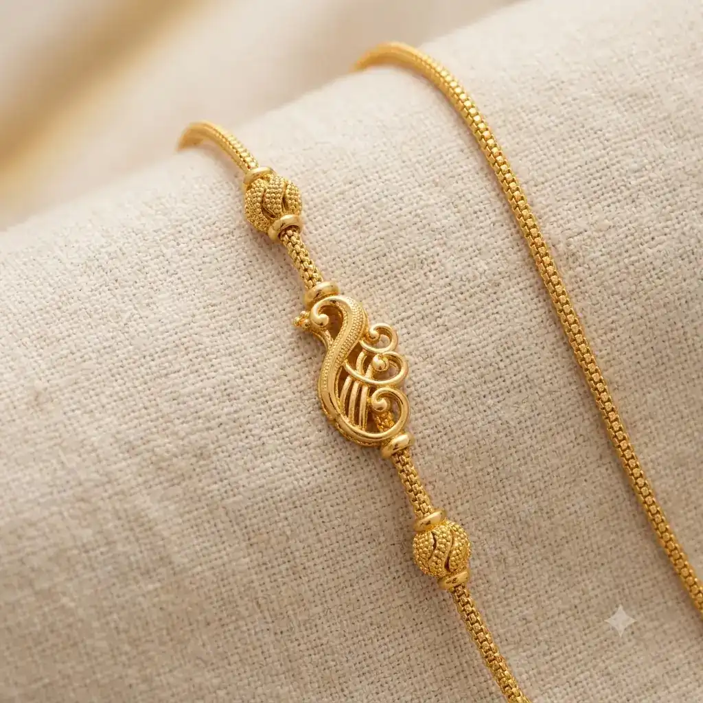 Traditional 916 BIS Hallmarked Gold Thaali Kodi Chain - Sri Mangalam Jewellery